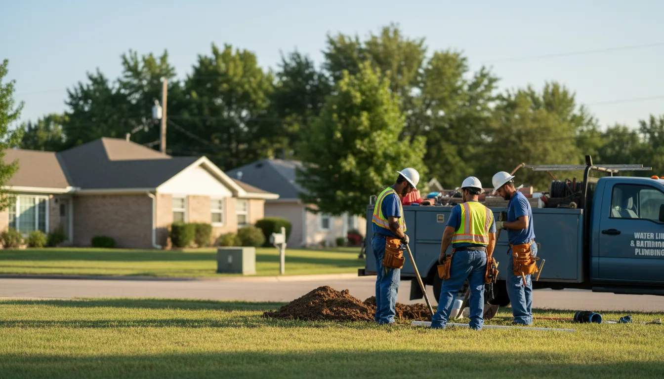 Residential water line and bathroom plumbing service in Aubrey, TX